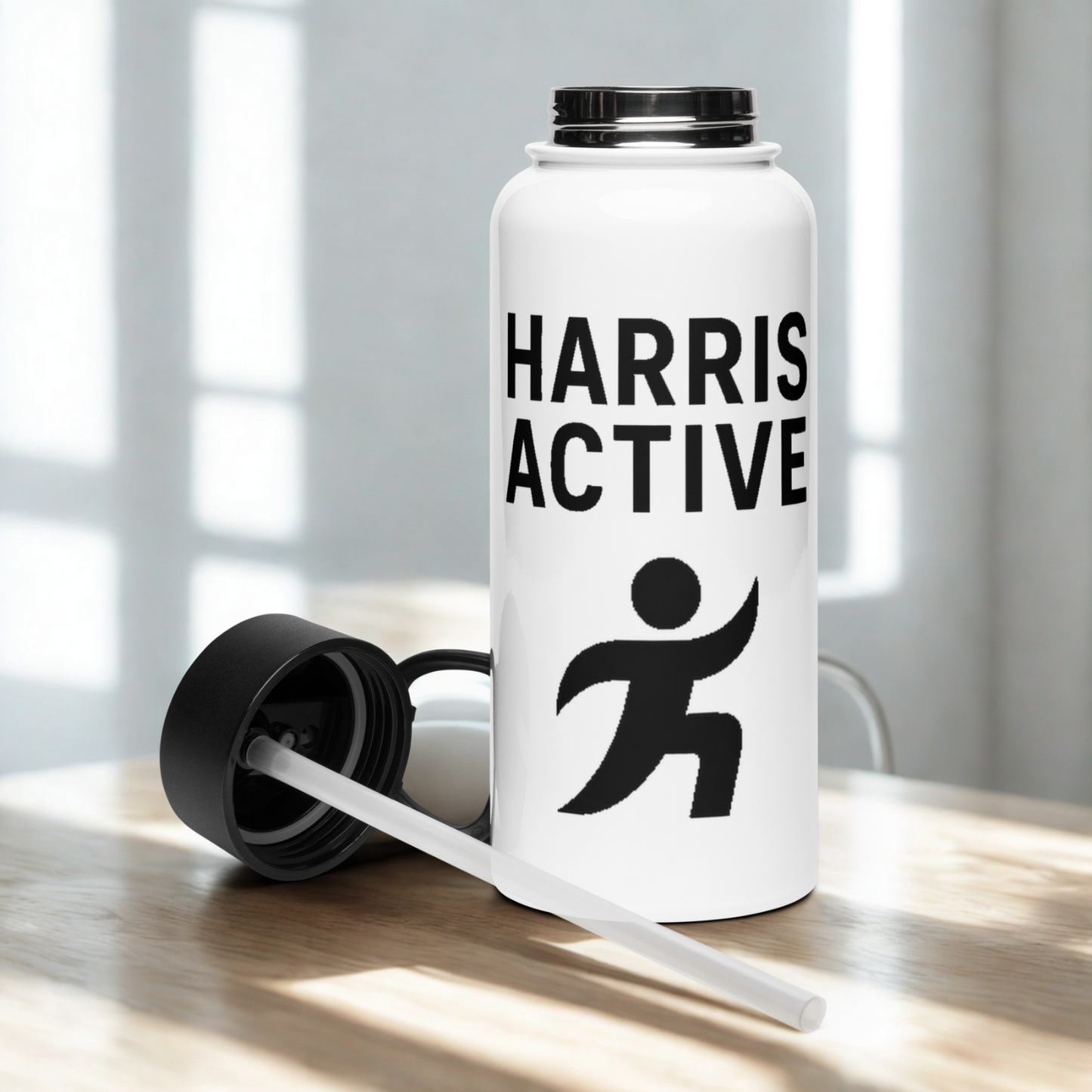 Harris Active™ Stainless Steel Water Bottle – 32 oz, Straw Lid
